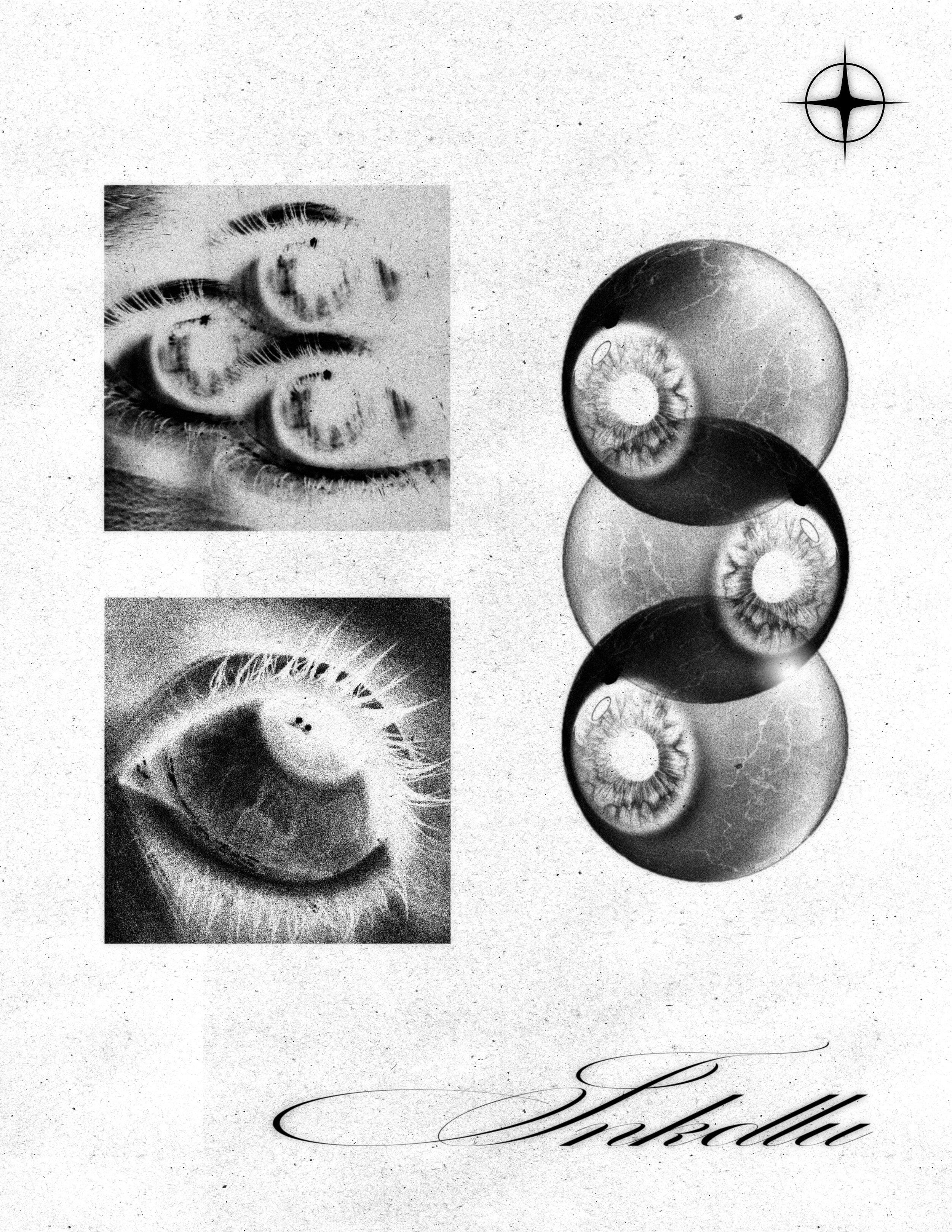 REQUIEM flash sheet with repeated close-up eyes and three overlapping eyeballs.